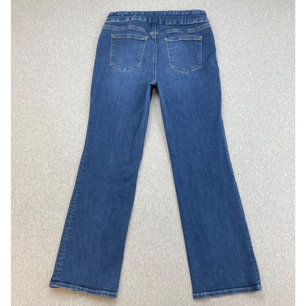 Chicos Jeans Womens 1.5R (10R) Blue Cotton Blend Stretch Pull On Slim Bootcut - Picture 2 of 6